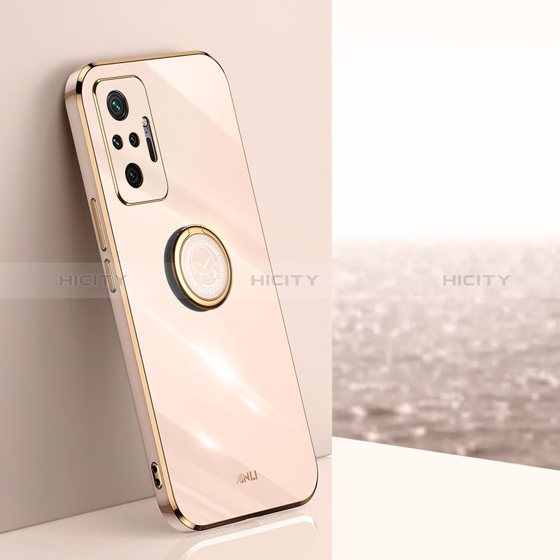 Custodia Silicone Ultra Sottile Morbida Cover con Magnetico Anello Supporto XL1 per Xiaomi Redmi Note 10 Pro Max