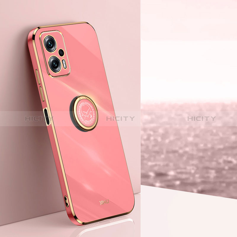 Custodia Silicone Ultra Sottile Morbida Cover con Magnetico Anello Supporto XL1 per Xiaomi Redmi Note 11T Pro 5G