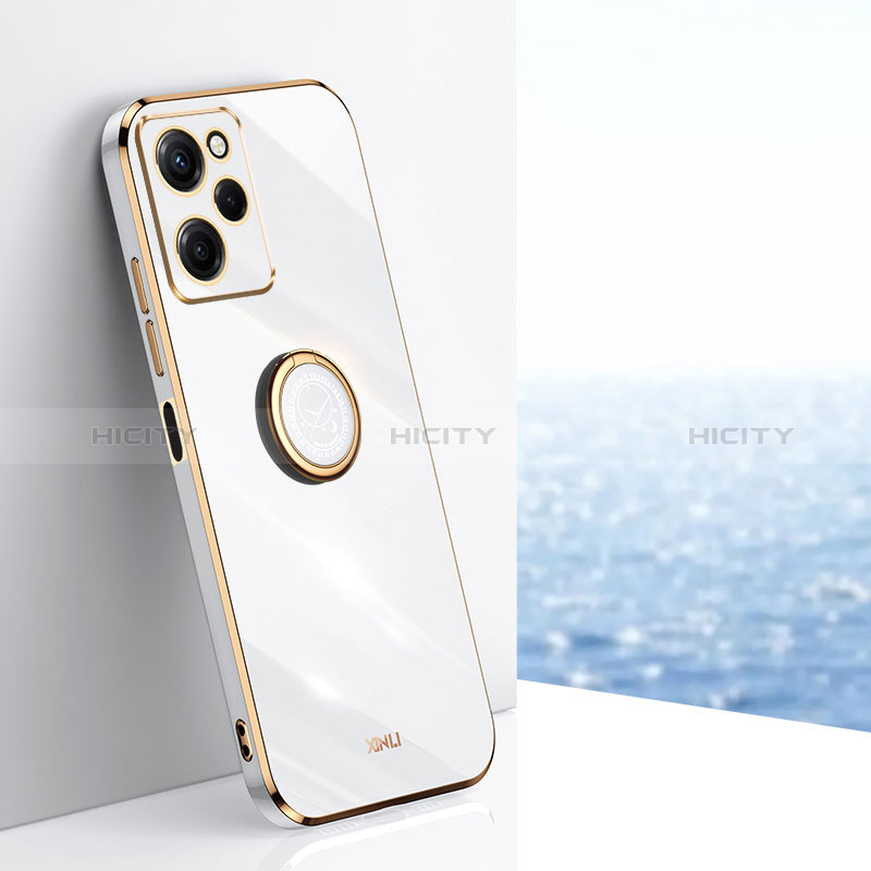 Custodia Silicone Ultra Sottile Morbida Cover con Magnetico Anello Supporto XL1 per Xiaomi Redmi Note 12 Pro Speed 5G Bianco