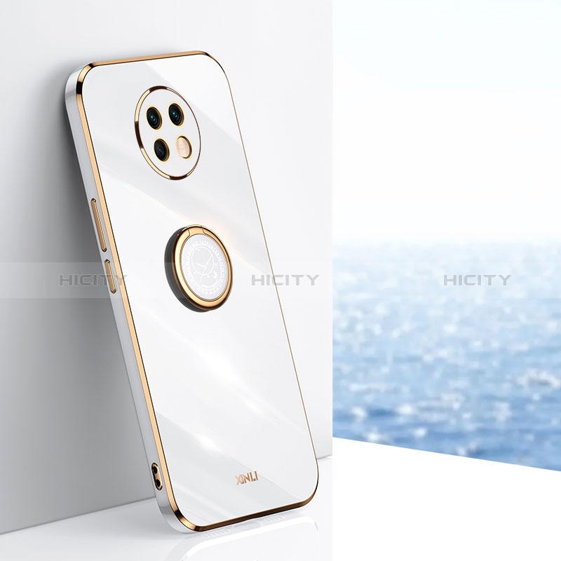 Custodia Silicone Ultra Sottile Morbida Cover con Magnetico Anello Supporto XL1 per Xiaomi Redmi Note 9 5G