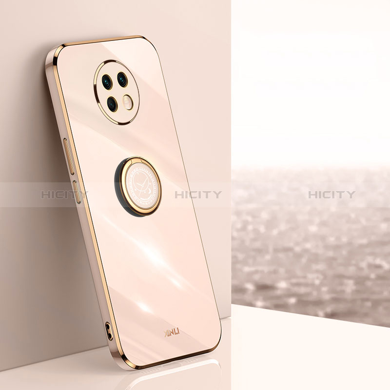 Custodia Silicone Ultra Sottile Morbida Cover con Magnetico Anello Supporto XL1 per Xiaomi Redmi Note 9 5G