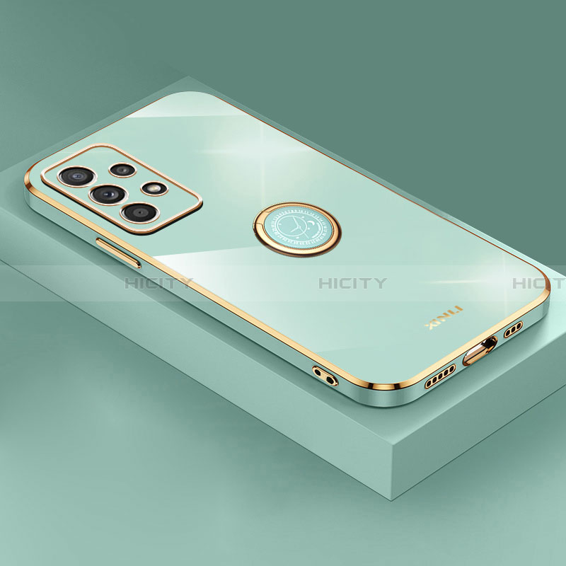 Custodia Silicone Ultra Sottile Morbida Cover con Magnetico Anello Supporto XL2 per Samsung Galaxy A32 5G Verde