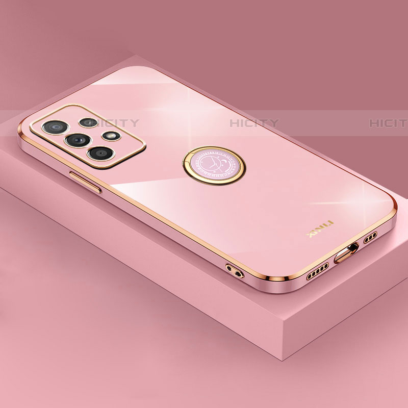 Custodia Silicone Ultra Sottile Morbida Cover con Magnetico Anello Supporto XL2 per Samsung Galaxy A33 5G Oro Rosa