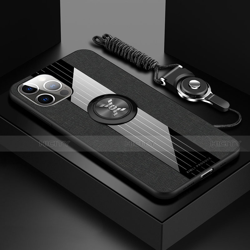 Custodia Silicone Ultra Sottile Morbida Cover con Magnetico Anello Supporto Z01 per Apple iPhone 13 Pro Max