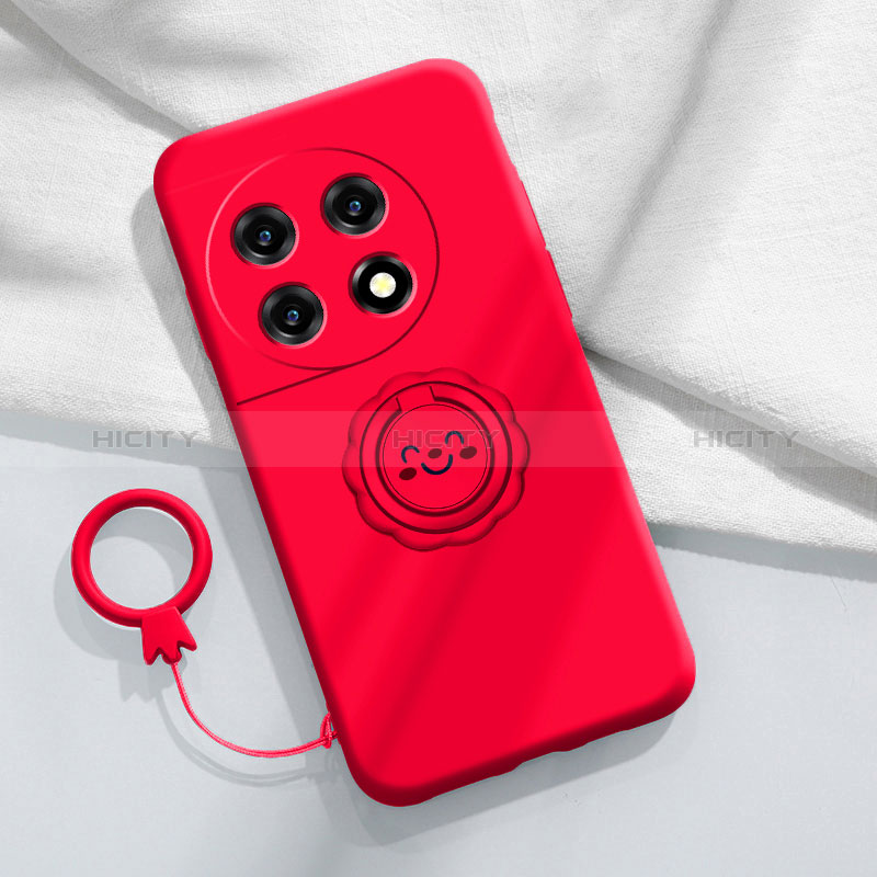 Custodia Silicone Ultra Sottile Morbida Cover con Magnetico Anello Supporto Z01 per OnePlus 11 5G