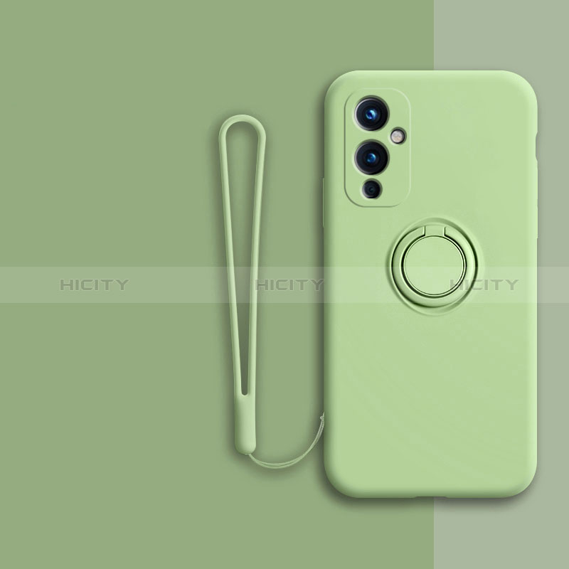 Custodia Silicone Ultra Sottile Morbida Cover con Magnetico Anello Supporto Z01 per OnePlus 9 5G