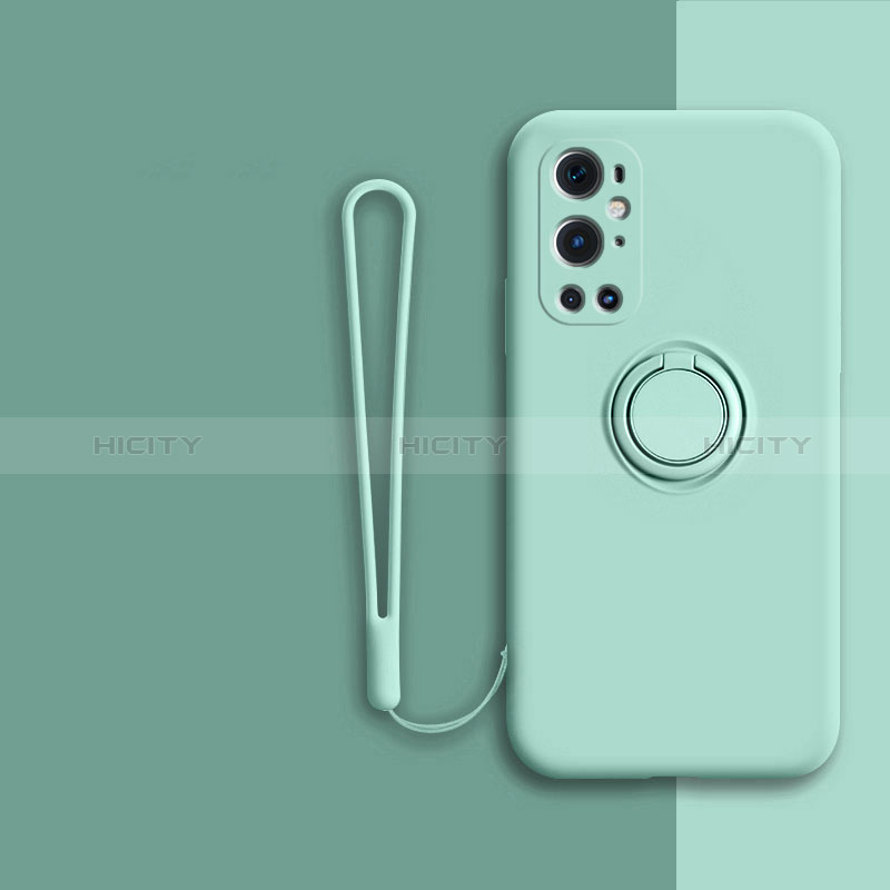 Custodia Silicone Ultra Sottile Morbida Cover con Magnetico Anello Supporto Z01 per OnePlus 9 Pro 5G