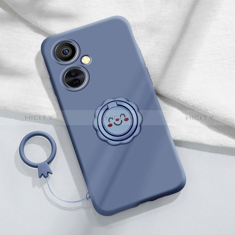 Custodia Silicone Ultra Sottile Morbida Cover con Magnetico Anello Supporto Z01 per OnePlus Nord CE 3 5G