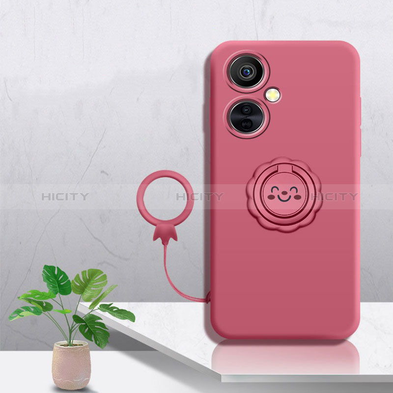 Custodia Silicone Ultra Sottile Morbida Cover con Magnetico Anello Supporto Z01 per OnePlus Nord CE 3 Lite 5G