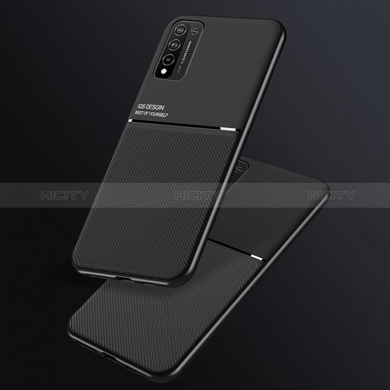 Custodia Silicone Ultra Sottile Morbida Cover con Magnetico D01 per Huawei Honor 10X Lite Nero