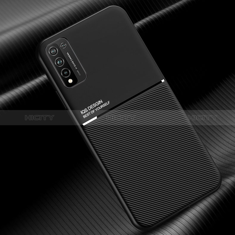 Custodia Silicone Ultra Sottile Morbida Cover con Magnetico D01 per Huawei Honor 10X Lite Nero