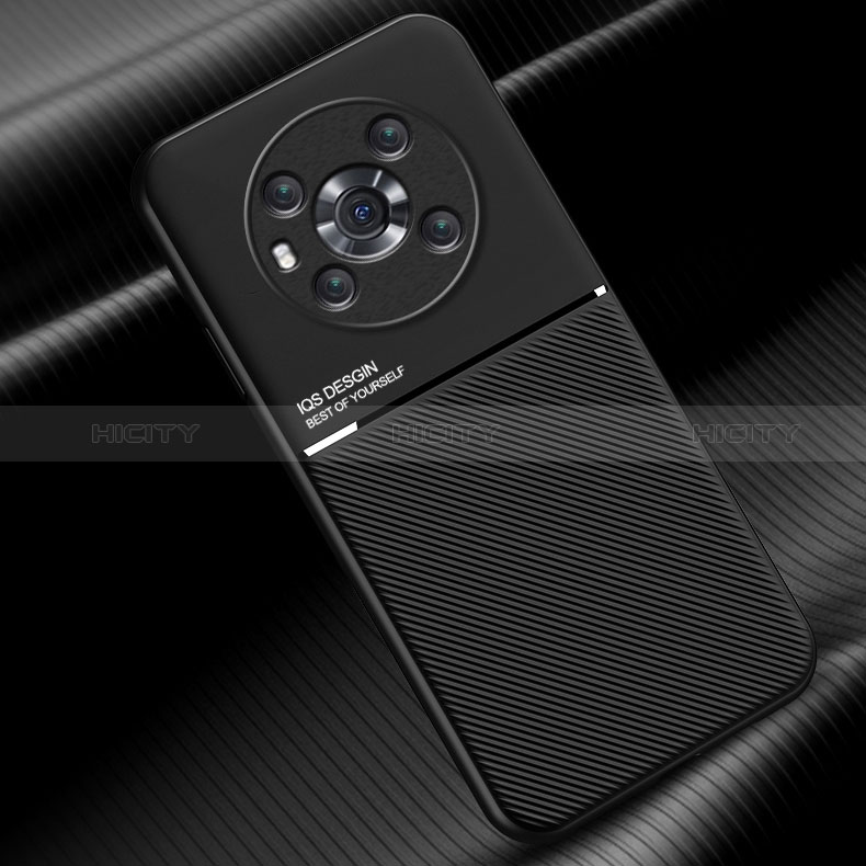 Custodia Silicone Ultra Sottile Morbida Cover con Magnetico D01 per Huawei Honor Magic3 5G Nero