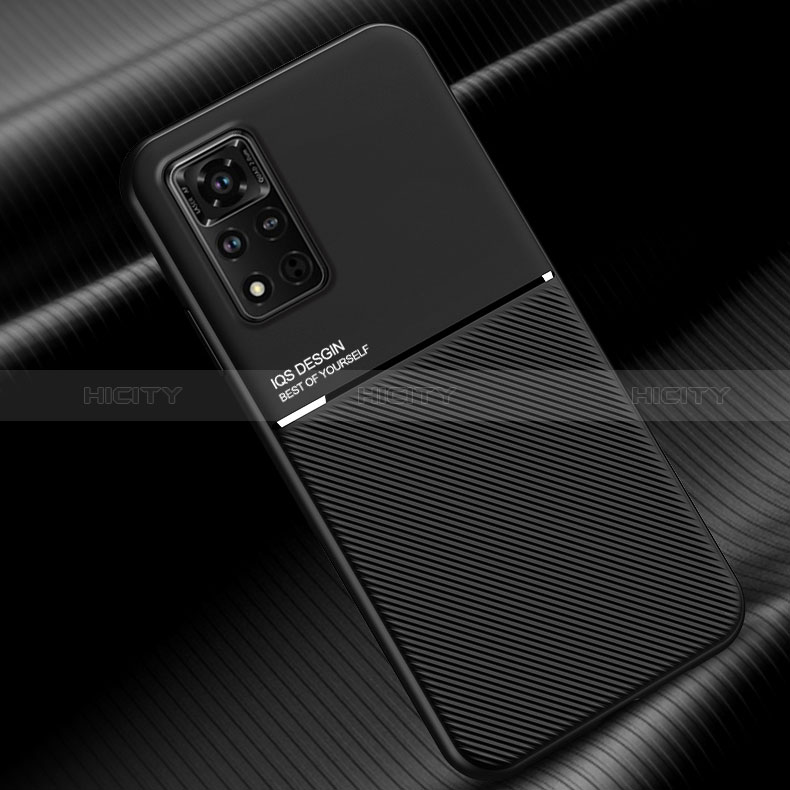 Custodia Silicone Ultra Sottile Morbida Cover con Magnetico D01 per Huawei Honor V40 5G Nero