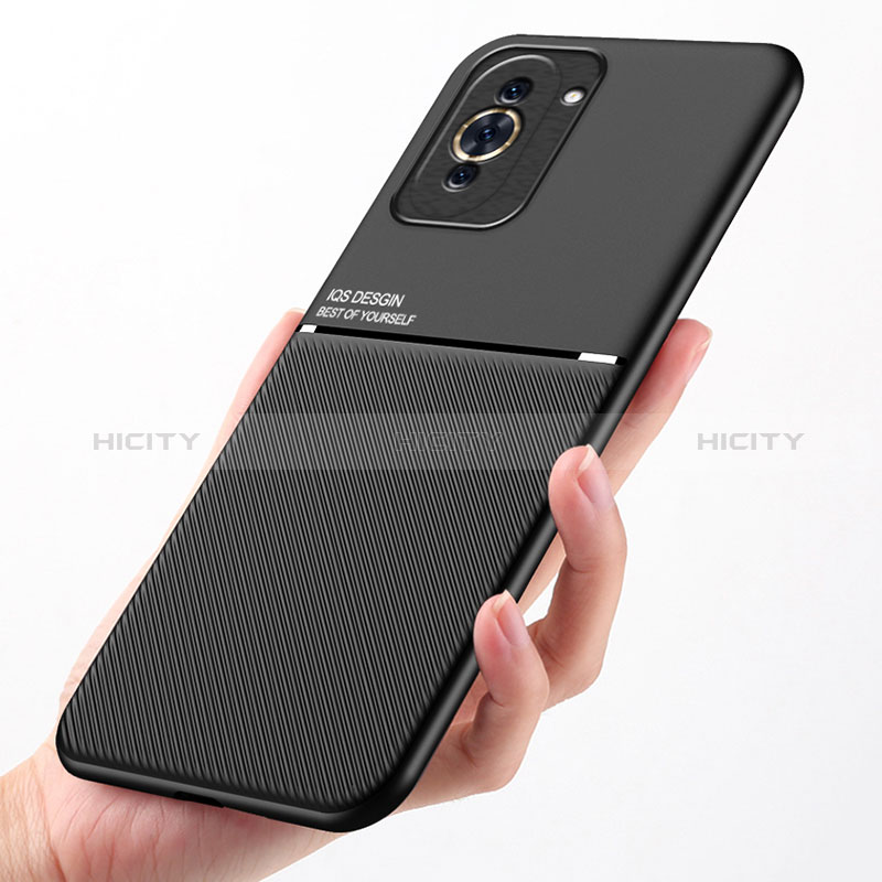 Custodia Silicone Ultra Sottile Morbida Cover con Magnetico D01 per Huawei Nova 10 Pro Nero