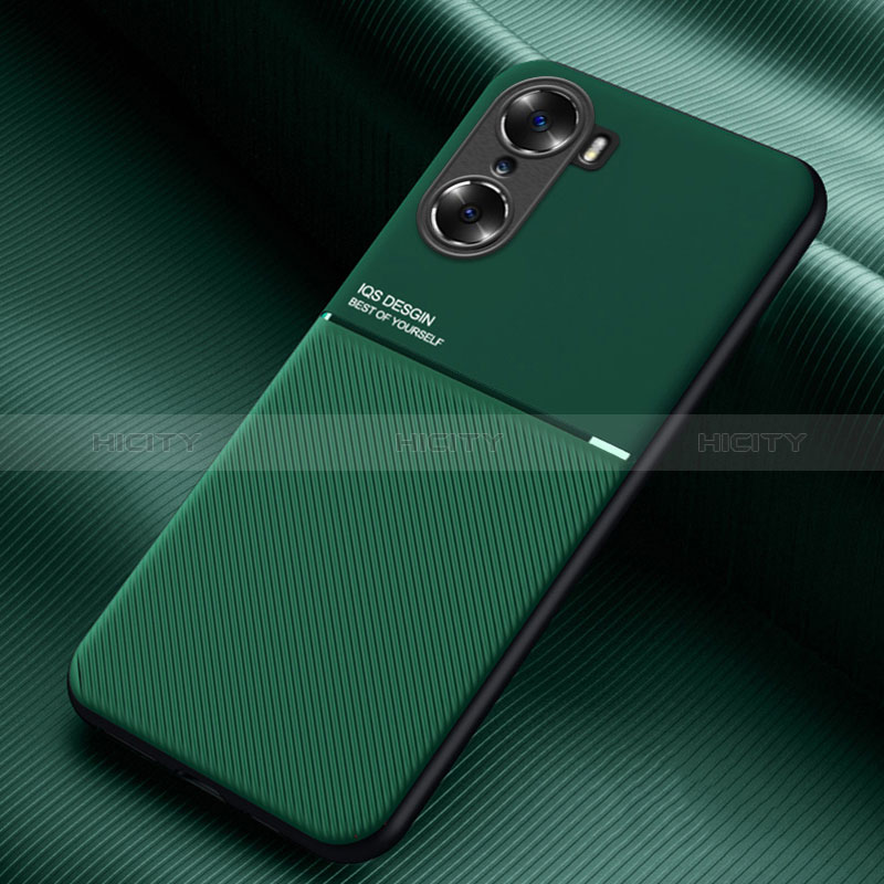 Custodia Silicone Ultra Sottile Morbida Cover con Magnetico per Huawei Honor 60 Pro 5G Verde