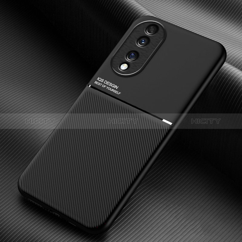 Custodia Silicone Ultra Sottile Morbida Cover con Magnetico per Huawei Honor 70 5G Nero