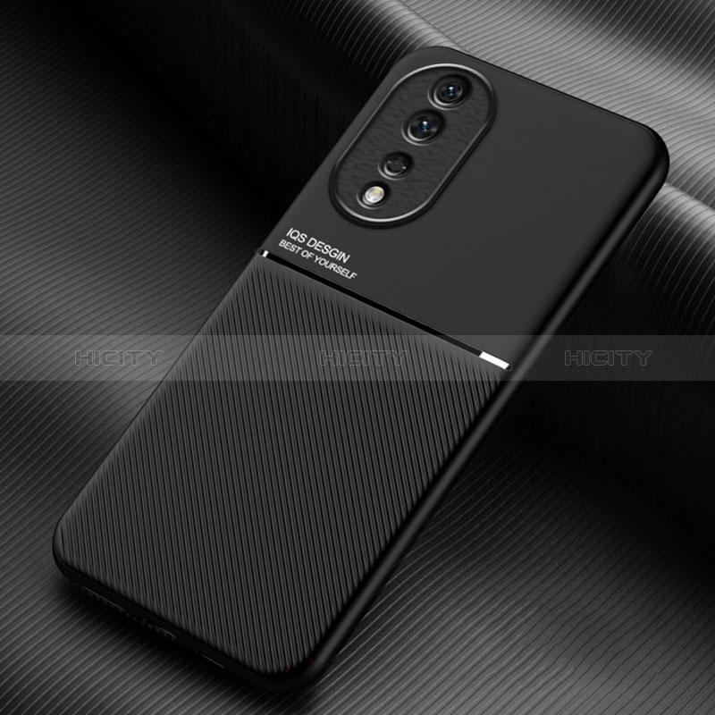 Custodia Silicone Ultra Sottile Morbida Cover con Magnetico per Huawei Honor 80 5G Nero