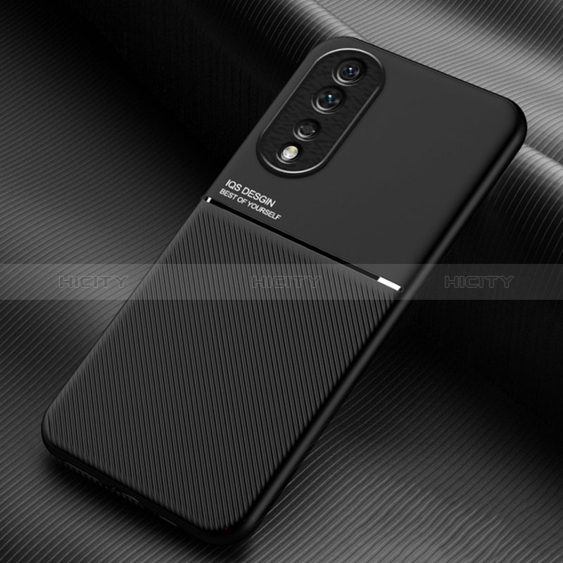 Custodia Silicone Ultra Sottile Morbida Cover con Magnetico per Huawei Honor 80 Pro 5G Nero