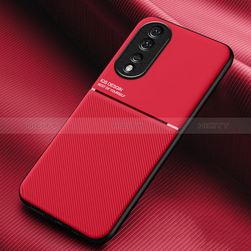 Custodia Silicone Ultra Sottile Morbida Cover con Magnetico per Huawei Honor 80 Pro 5G Rosso