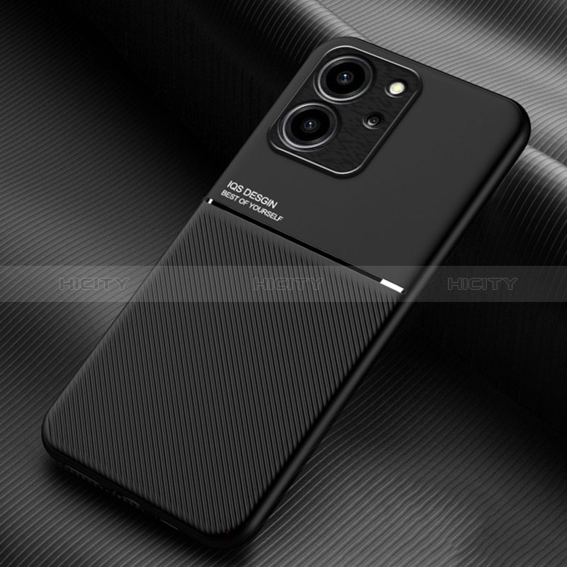 Custodia Silicone Ultra Sottile Morbida Cover con Magnetico per Huawei Honor 80 SE 5G Nero