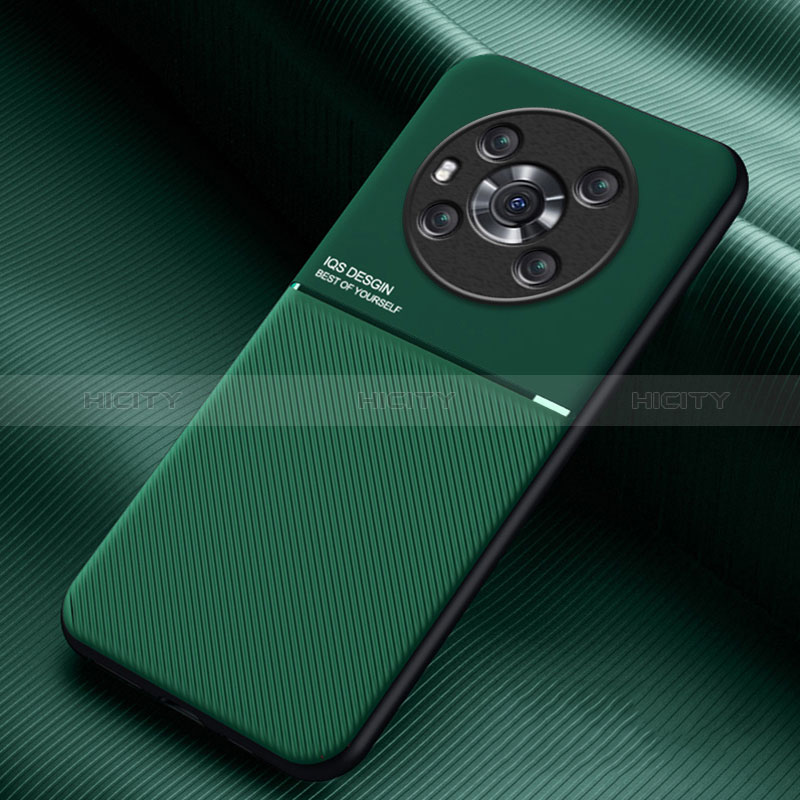 Custodia Silicone Ultra Sottile Morbida Cover con Magnetico per Huawei Honor Magic3 5G Verde