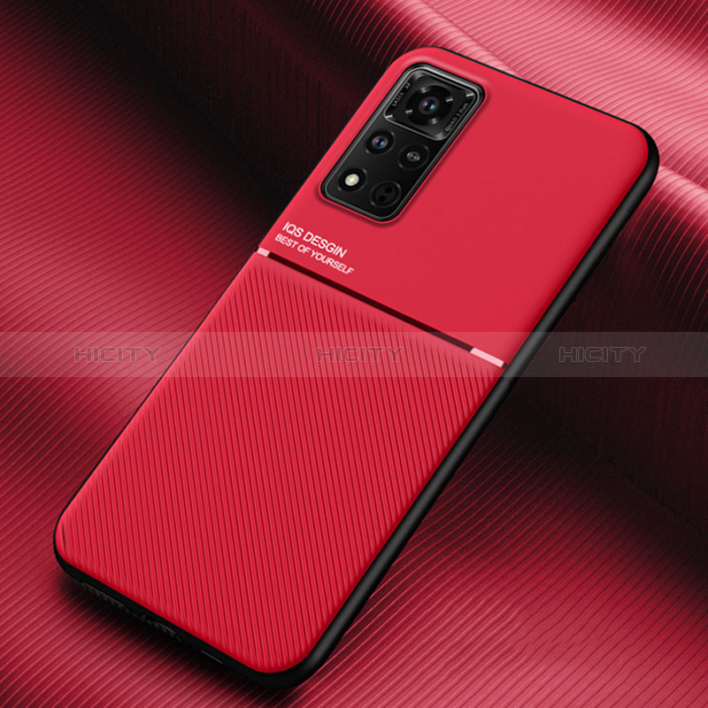 Custodia Silicone Ultra Sottile Morbida Cover con Magnetico per Huawei Honor V40 5G Rosso