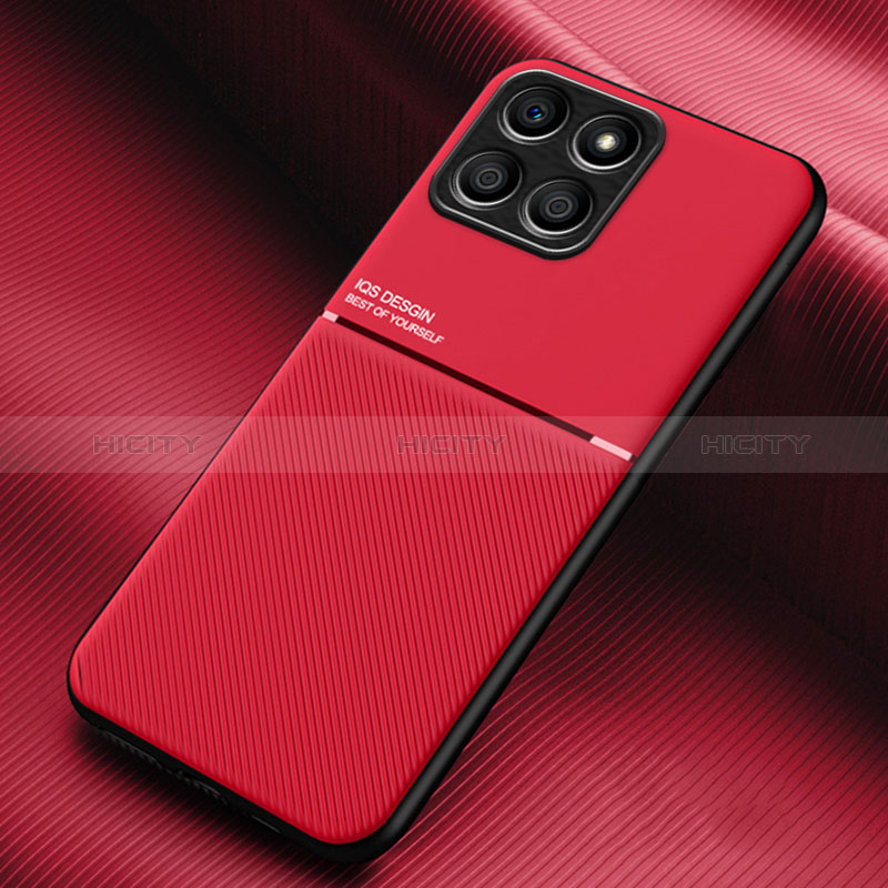 Custodia Silicone Ultra Sottile Morbida Cover con Magnetico per Huawei Honor X6 5G Rosso