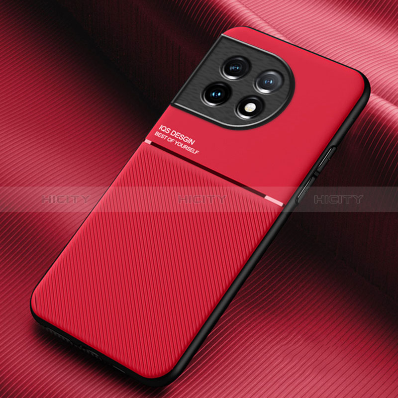 Custodia Silicone Ultra Sottile Morbida Cover con Magnetico per OnePlus 11 5G Rosso