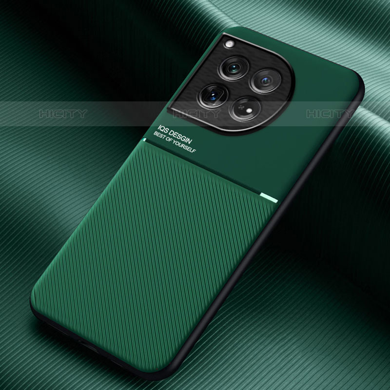 Custodia Silicone Ultra Sottile Morbida Cover con Magnetico per OnePlus 12 5G Verde