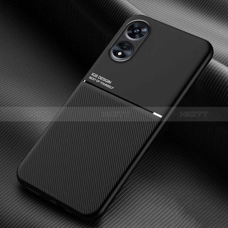 Custodia Silicone Ultra Sottile Morbida Cover con Magnetico per Oppo A1 Pro 5G Nero