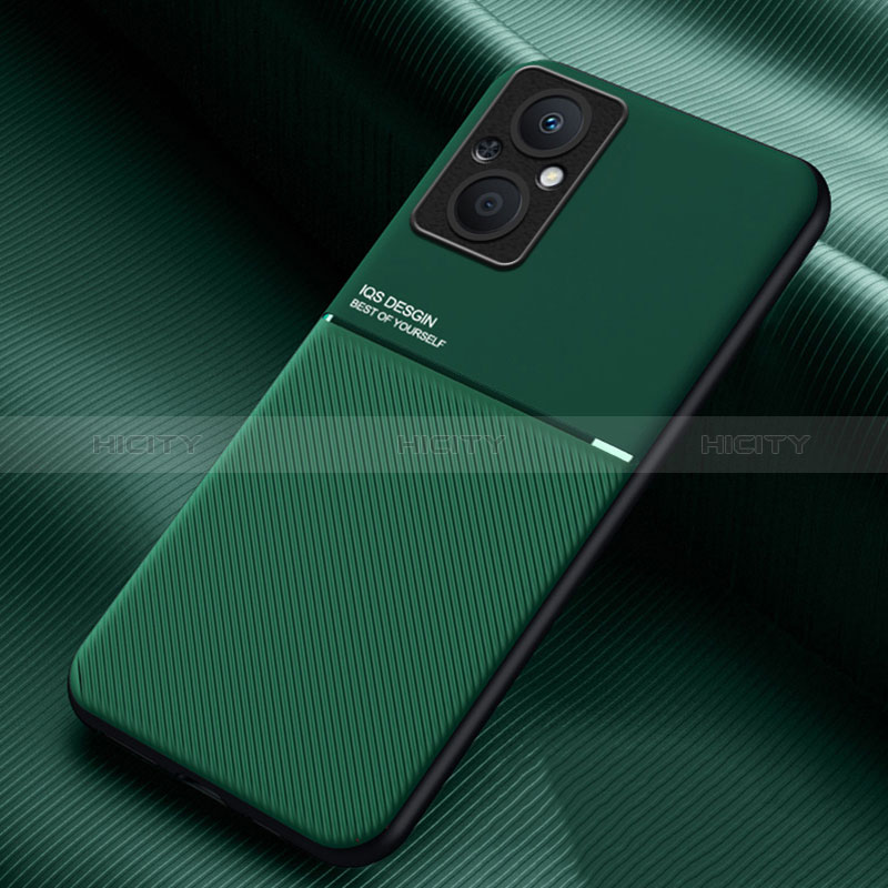 Custodia Silicone Ultra Sottile Morbida Cover con Magnetico per Oppo A96 5G Verde