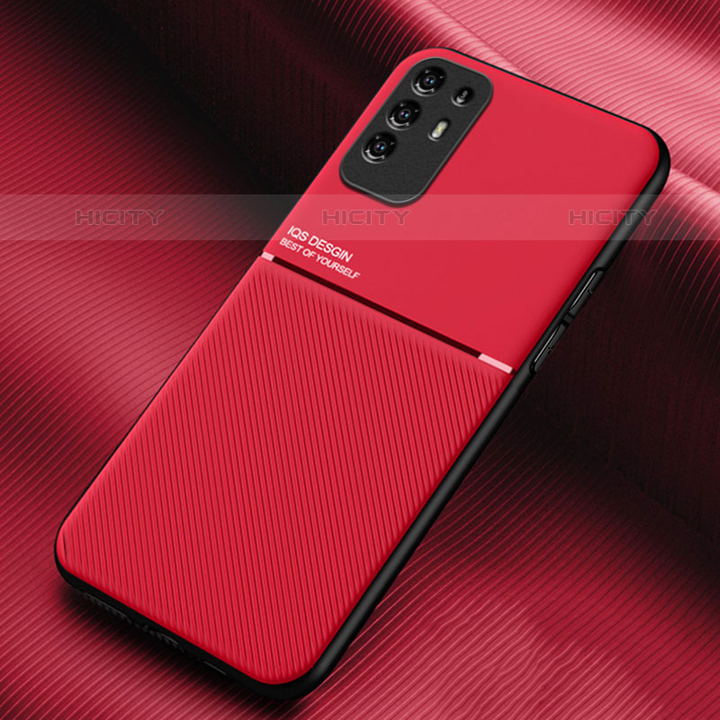 Custodia Silicone Ultra Sottile Morbida Cover con Magnetico per Oppo F19 Pro+ Plus 5G Rosso