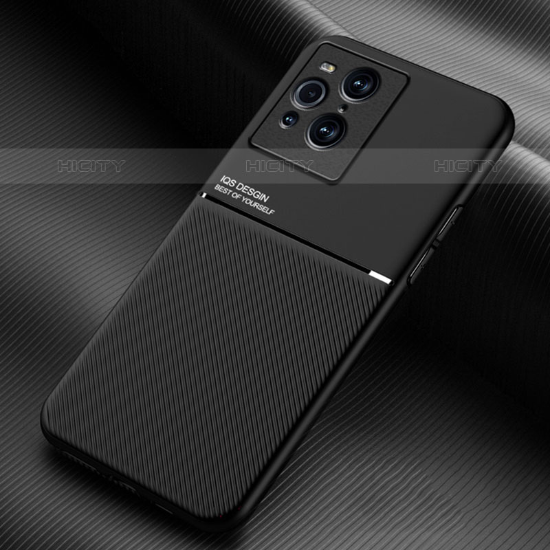 Custodia Silicone Ultra Sottile Morbida Cover con Magnetico per Oppo Find X3 Pro 5G Nero