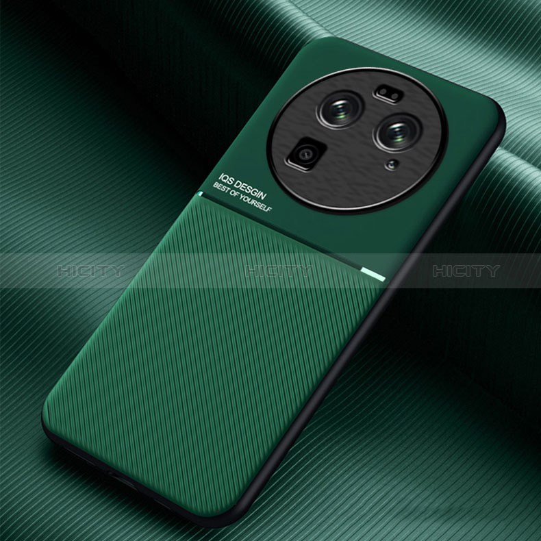 Custodia Silicone Ultra Sottile Morbida Cover con Magnetico per Oppo Find X6 5G Verde