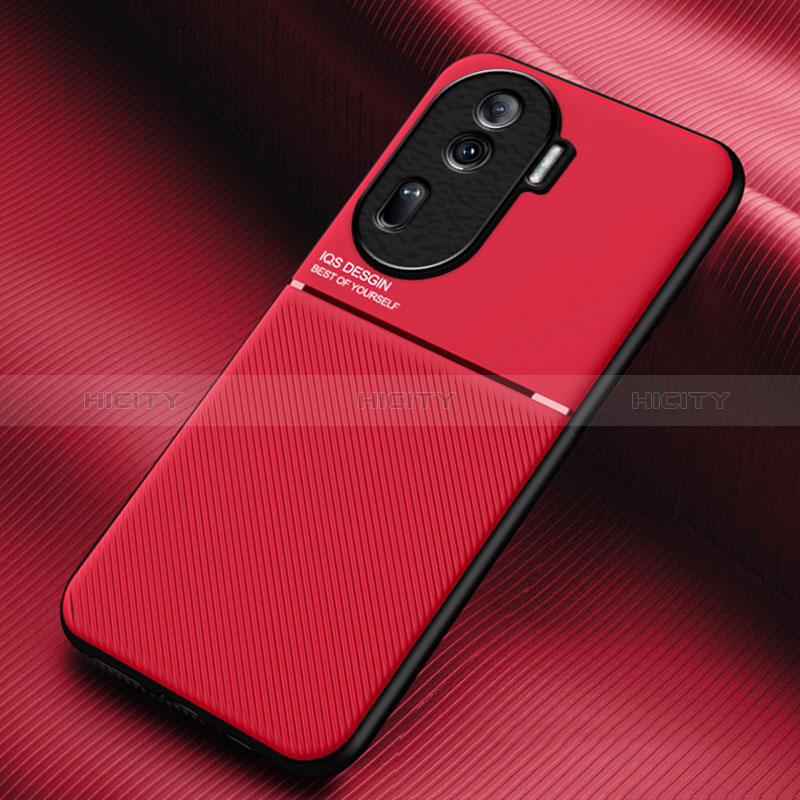 Custodia Silicone Ultra Sottile Morbida Cover con Magnetico per Oppo Reno11 Pro 5G Rosso