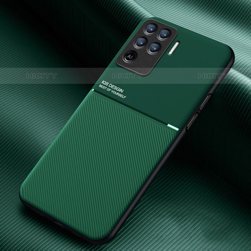 Custodia Silicone Ultra Sottile Morbida Cover con Magnetico per Oppo Reno5 F Verde