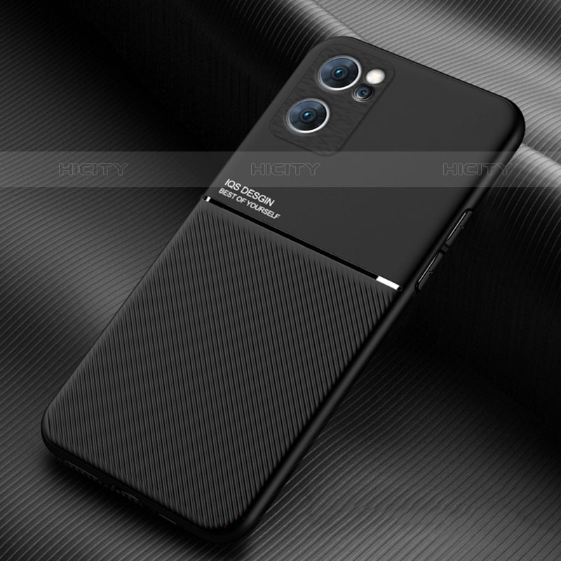 Custodia Silicone Ultra Sottile Morbida Cover con Magnetico per Oppo Reno7 5G Nero