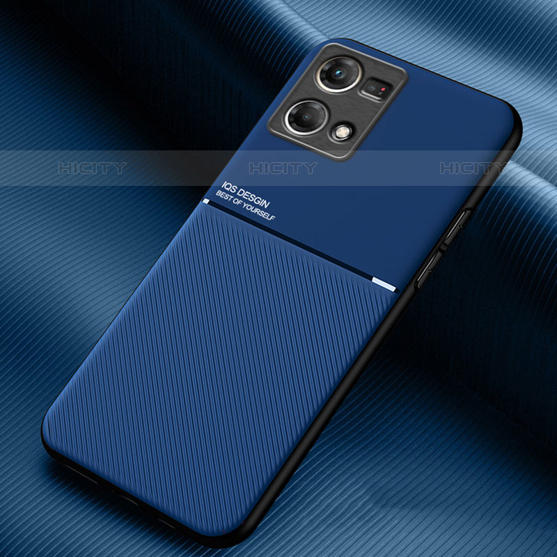 Custodia Silicone Ultra Sottile Morbida Cover con Magnetico per Oppo Reno8 4G Blu