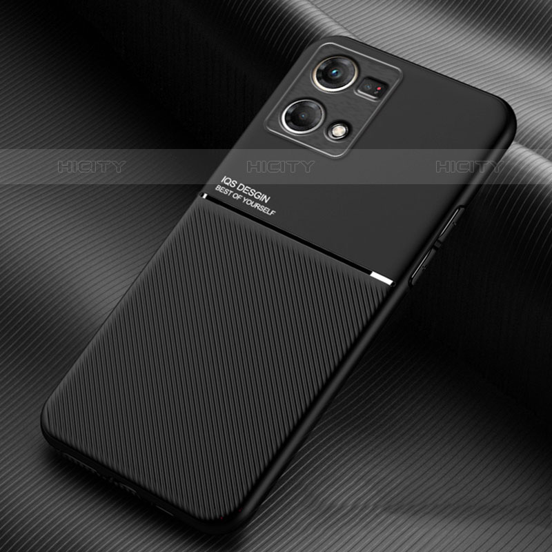 Custodia Silicone Ultra Sottile Morbida Cover con Magnetico per Oppo Reno8 4G Nero