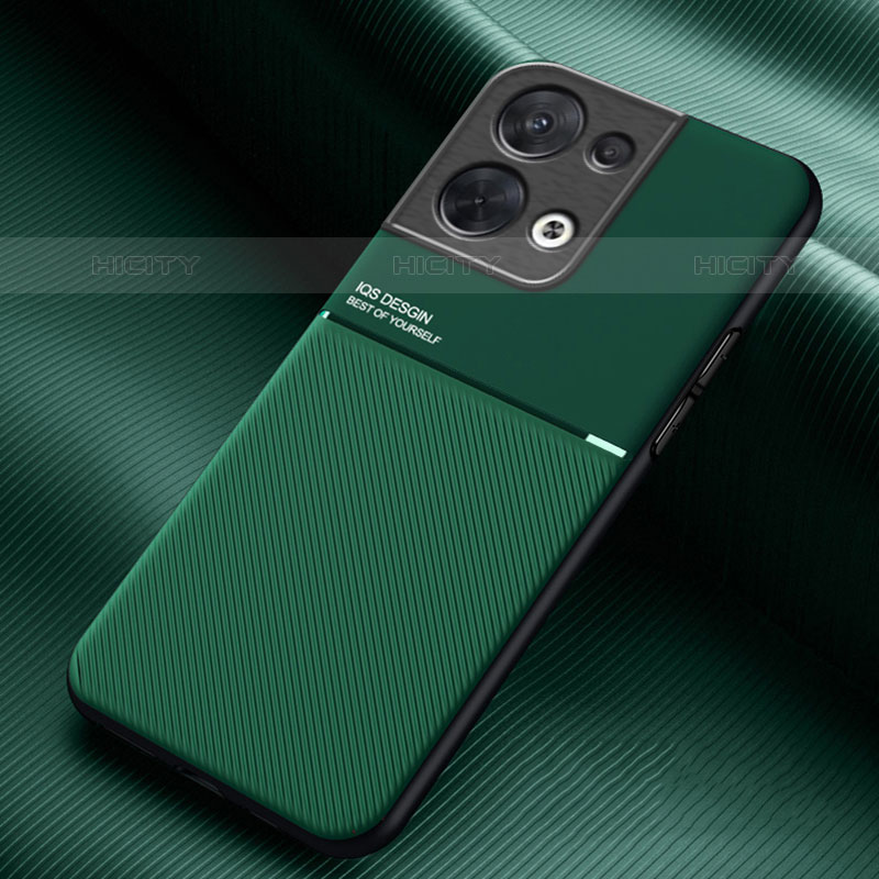 Custodia Silicone Ultra Sottile Morbida Cover con Magnetico per Oppo Reno8 5G Verde