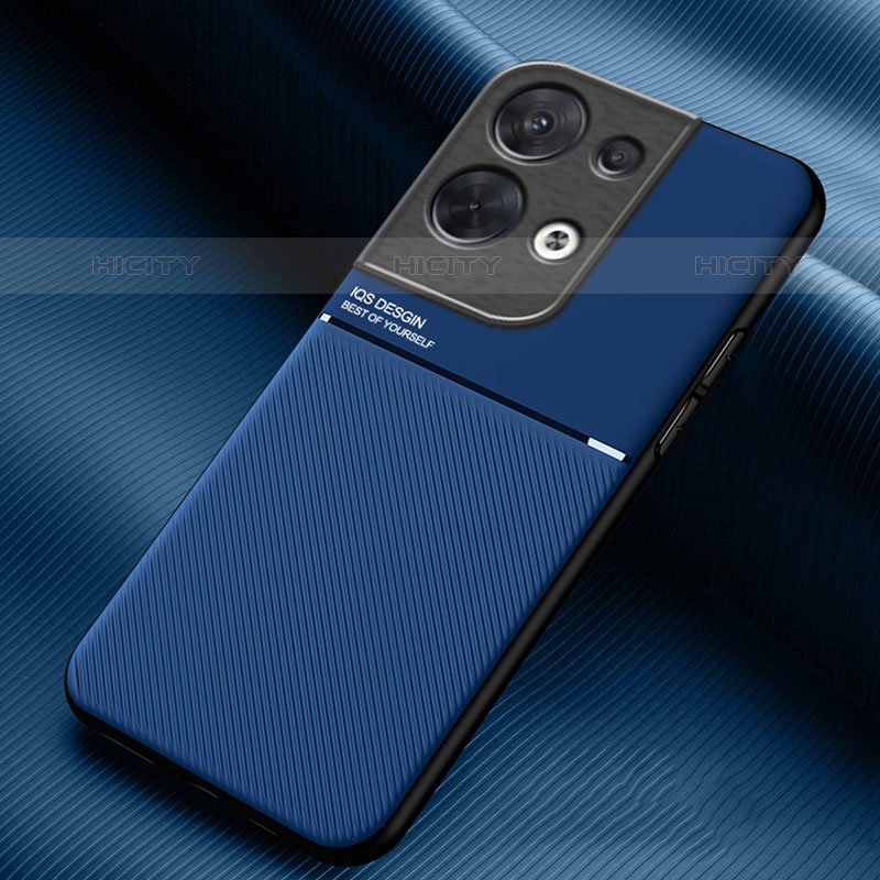 Custodia Silicone Ultra Sottile Morbida Cover con Magnetico per Oppo Reno8 Pro+ Plus 5G Blu