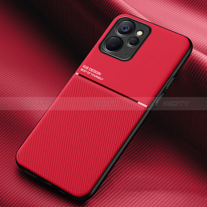 Custodia Silicone Ultra Sottile Morbida Cover con Magnetico per Realme 10T 5G Rosso