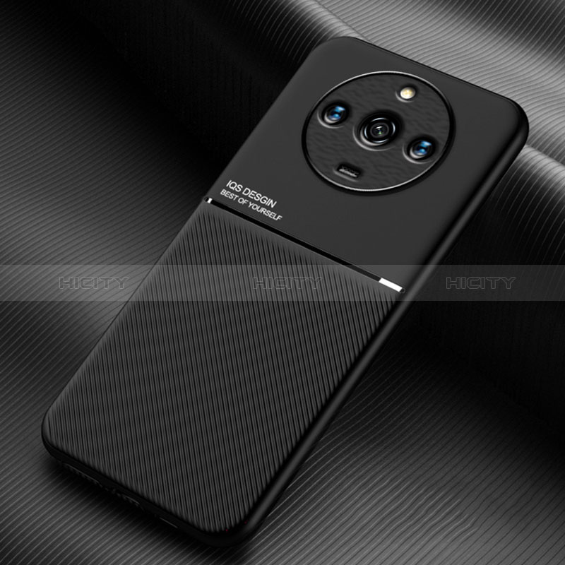 Custodia Silicone Ultra Sottile Morbida Cover con Magnetico per Realme Narzo 60 5G Nero