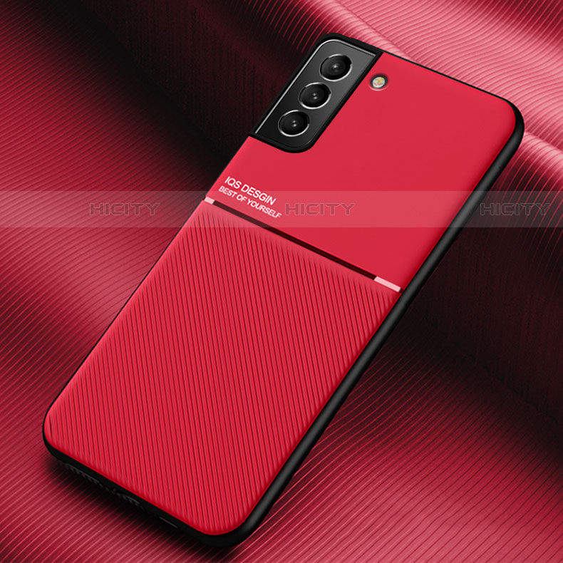 Custodia Silicone Ultra Sottile Morbida Cover con Magnetico per Samsung Galaxy S21 FE 5G Rosso