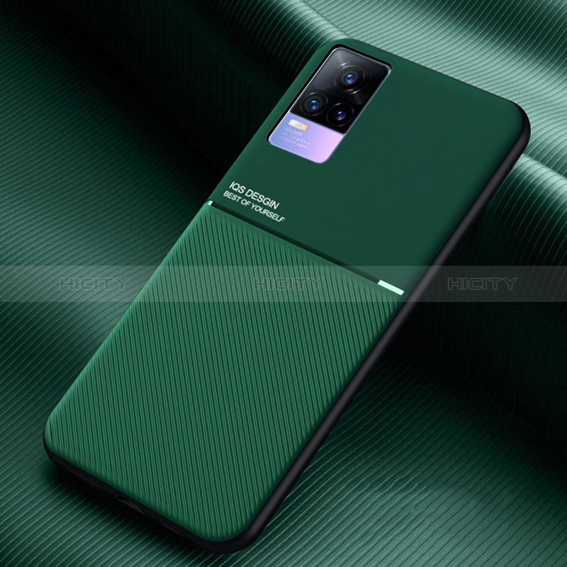 Custodia Silicone Ultra Sottile Morbida Cover con Magnetico per Vivo V21e 4G Verde