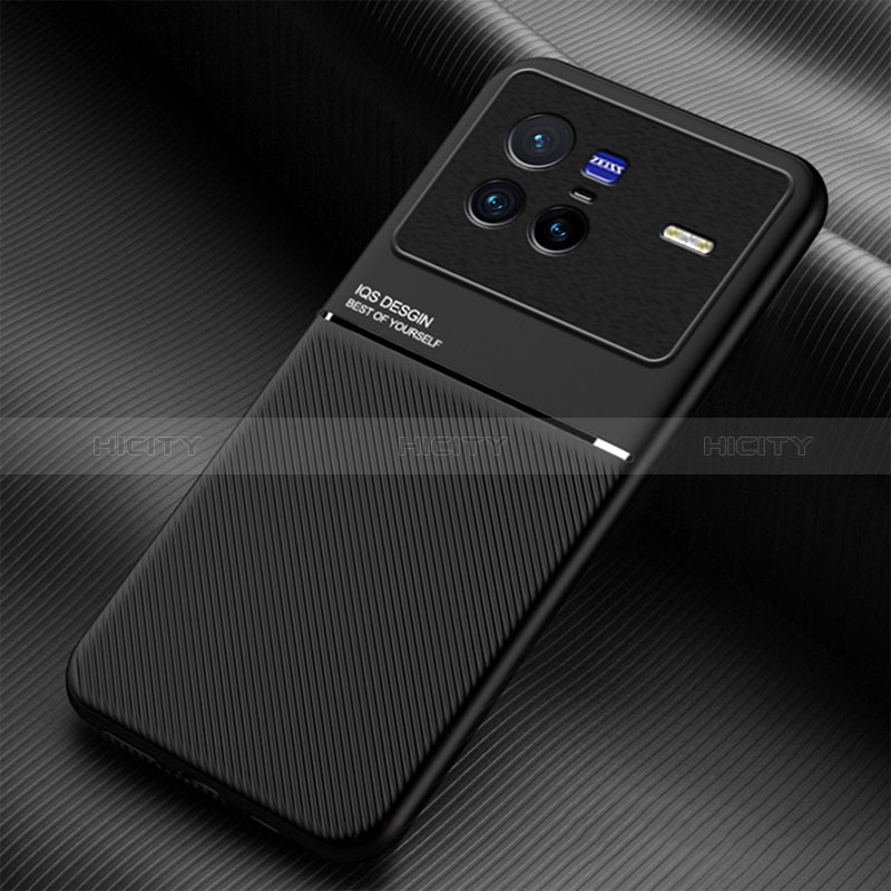 Custodia Silicone Ultra Sottile Morbida Cover con Magnetico per Vivo X80 5G Nero