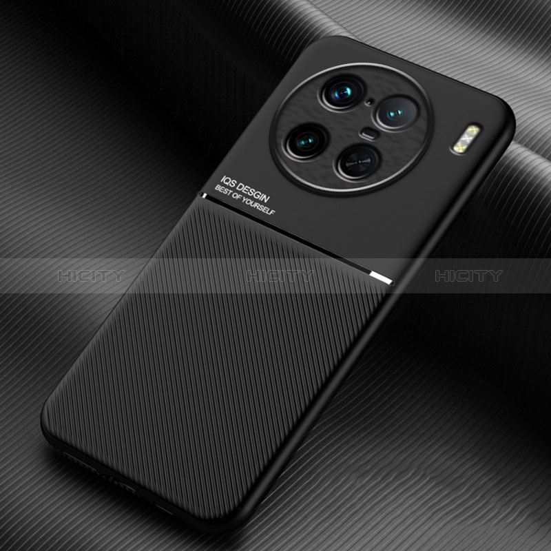 Custodia Silicone Ultra Sottile Morbida Cover con Magnetico per Vivo X90 Pro+ Plus 5G Nero