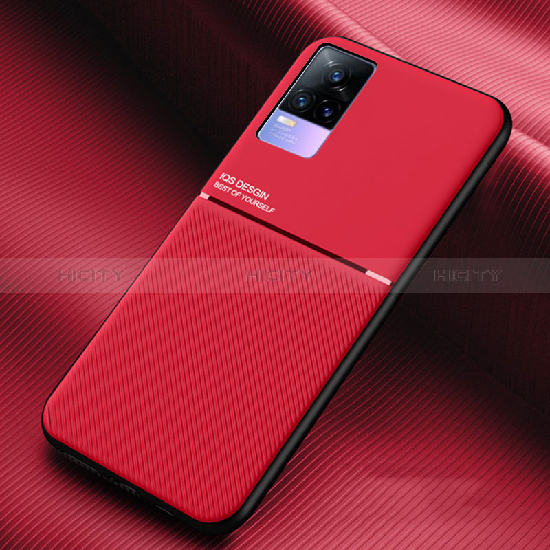 Custodia Silicone Ultra Sottile Morbida Cover con Magnetico per Vivo Y73 (2021) Rosso