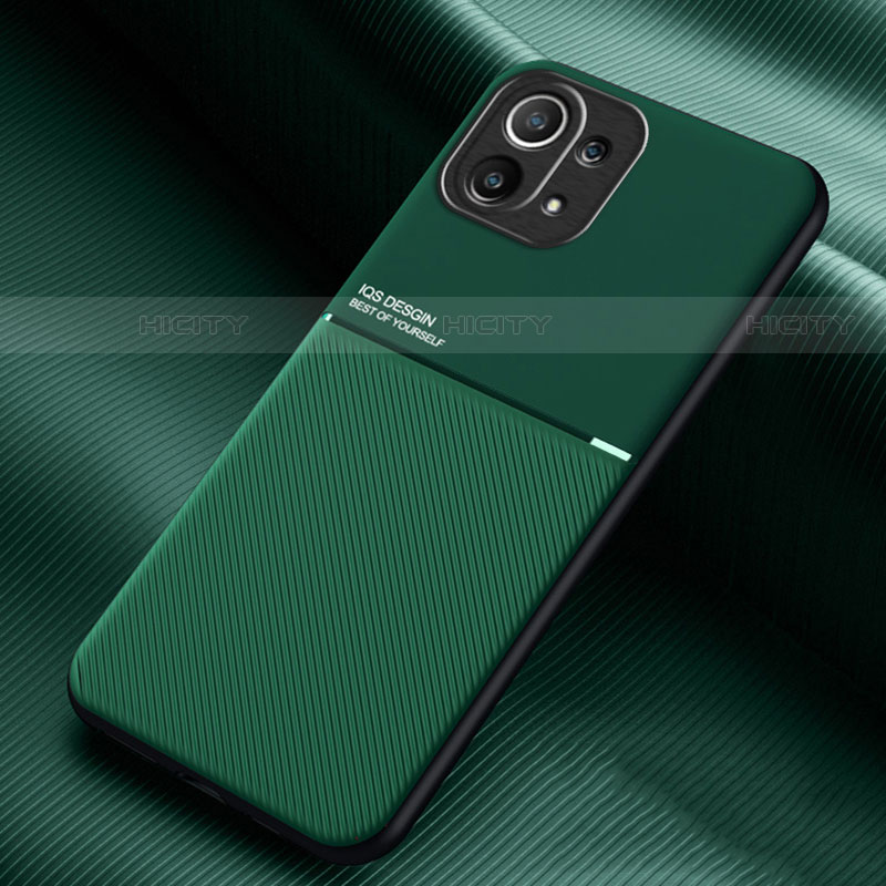 Custodia Silicone Ultra Sottile Morbida Cover con Magnetico per Xiaomi Mi 11 Lite 4G Verde