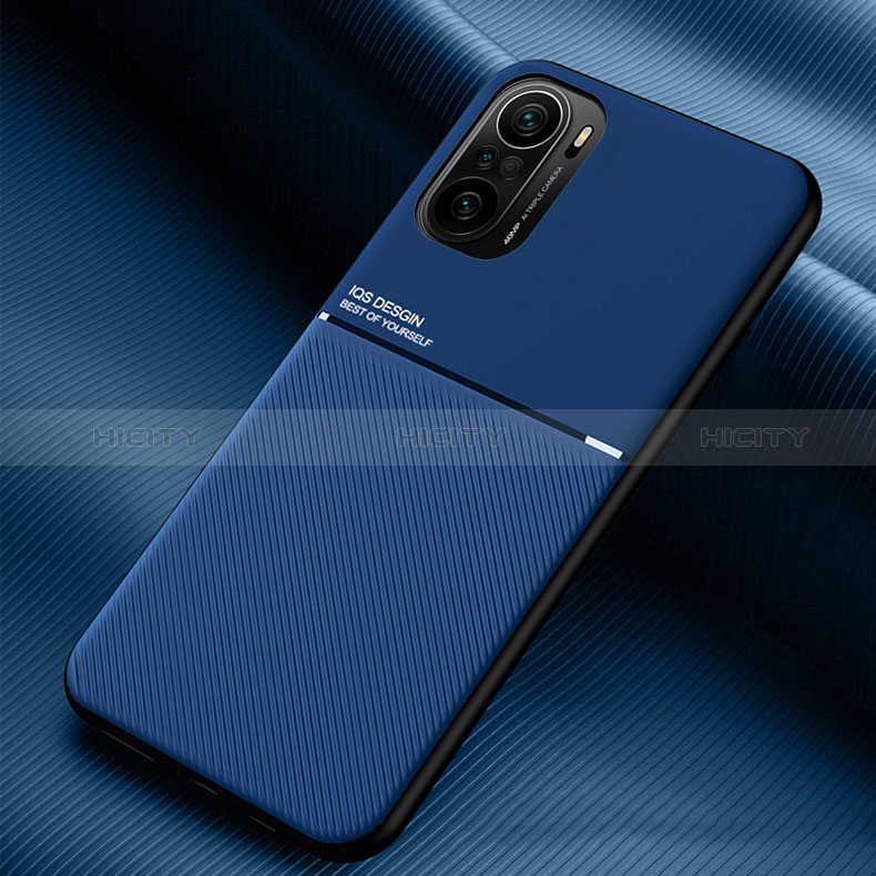 Custodia Silicone Ultra Sottile Morbida Cover con Magnetico per Xiaomi Poco F3 5G Blu